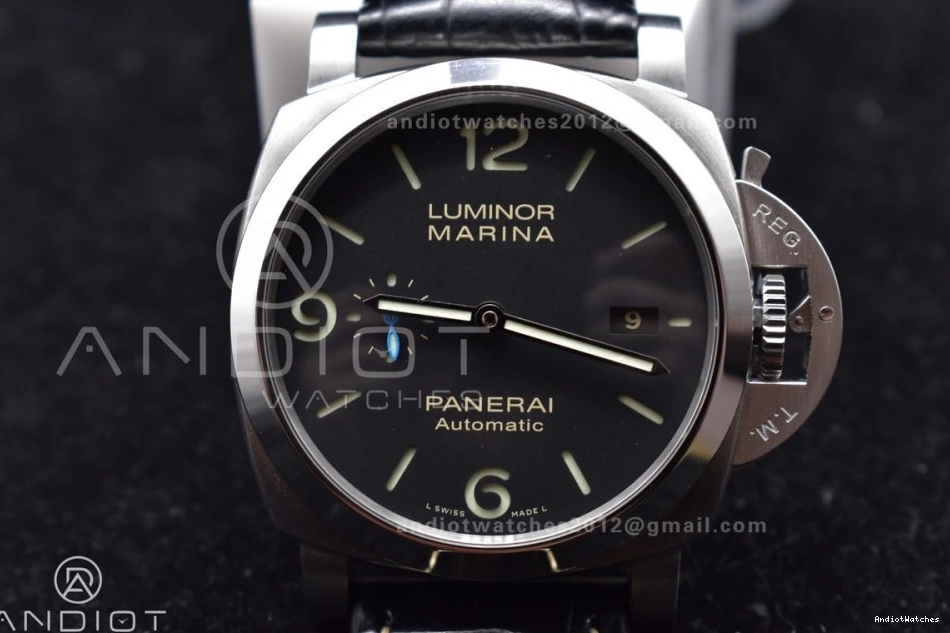 P.9010 PAM1312 Black TimelessDesign Clone Edition Dial SBF Leather Best Strap on 1:1 Black 440 0517